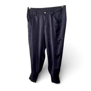Joie Y2K 100% Silk Jogger Pants Low Rise Cropped Trousers